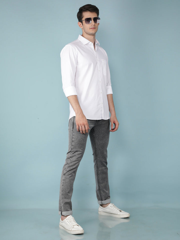 White Vertical Stripes Shirt-Men Shirts-Crimsoune Club
