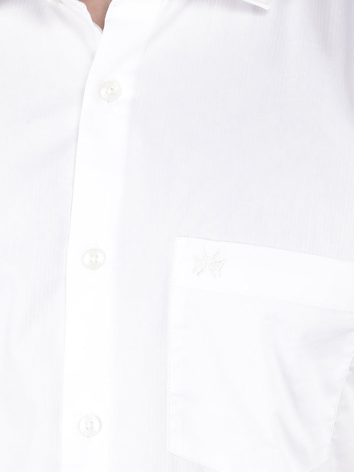 White Vertical Stripes Shirt-Men Shirts-Crimsoune Club