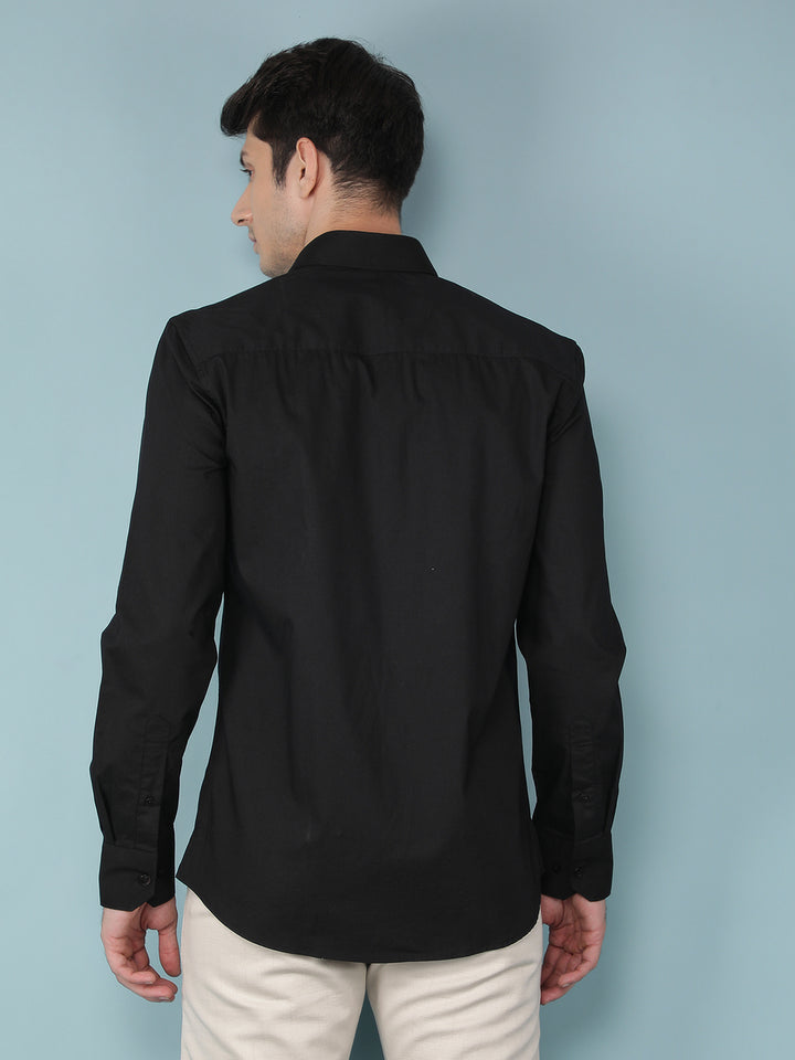 Black Vertical Stripes Shirt-Men Shirts-Crimsoune Club