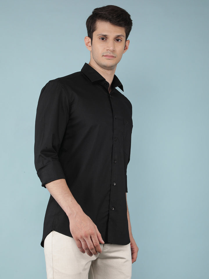 Black Vertical Stripes Shirt-Men Shirts-Crimsoune Club
