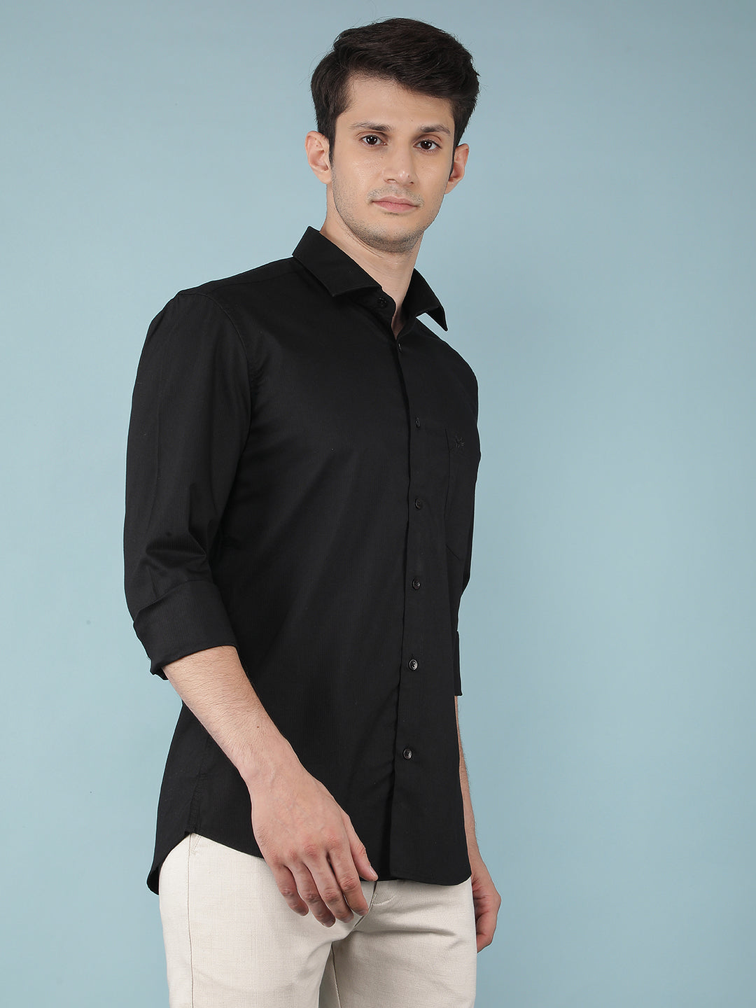 Black Vertical Stripes Shirt-Men Shirts-Crimsoune Club
