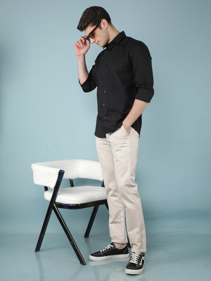 Black Vertical Stripes Shirt-Men Shirts-Crimsoune Club