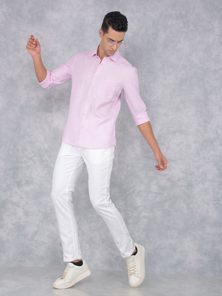 Pink Knitted Shirt-Men Shirts-Crimsoune Club