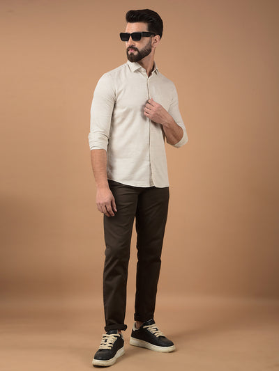 Beige Printed Shirt-Men Shirts-Crimsoune Club