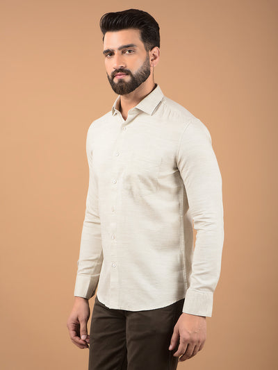 Beige Printed Shirt-Men Shirts-Crimsoune Club