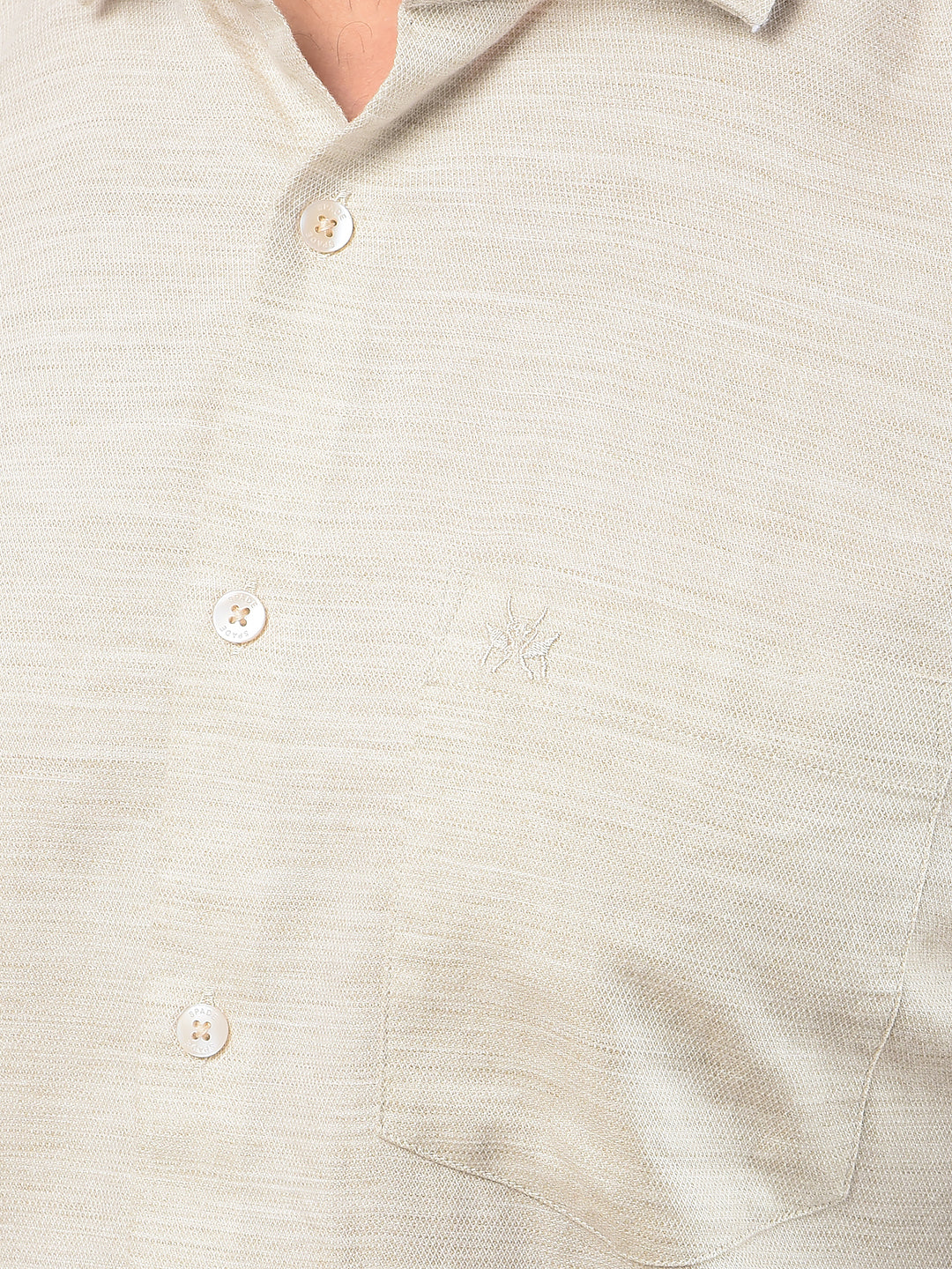 Beige Printed Shirt-Men Shirts-Crimsoune Club