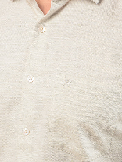 Beige Printed Shirt-Men Shirts-Crimsoune Club