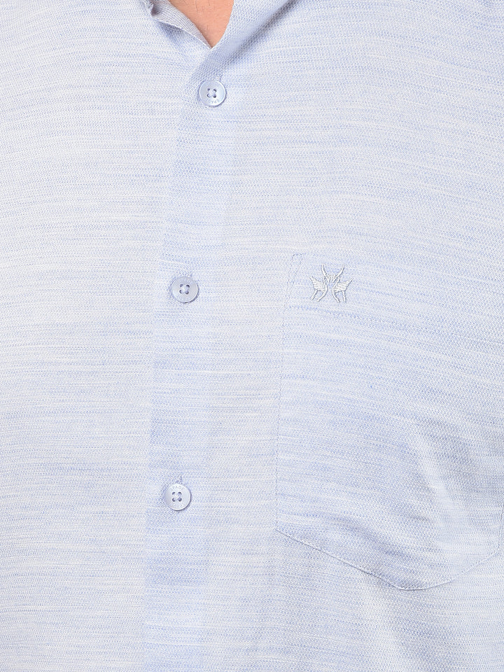 Blue Printed Shirt-Men Shirts-Crimsoune Club