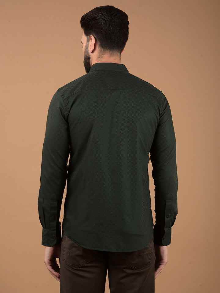 Green Printed Shirt-Men Shirts-Crimsoune Club