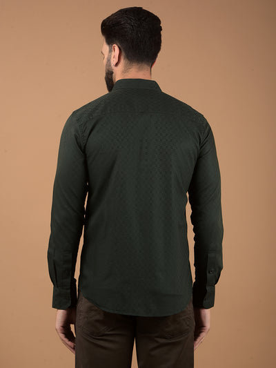 Green Printed Shirt-Men Shirts-Crimsoune Club