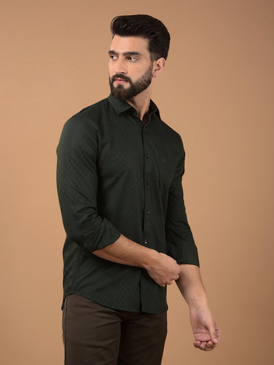Green Printed Shirt-Men Shirts-Crimsoune Club