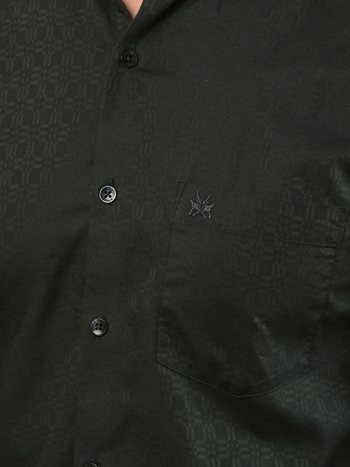 Green Printed Shirt-Men Shirts-Crimsoune Club