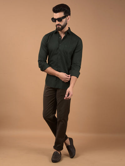 Green Printed Shirt-Men Shirts-Crimsoune Club
