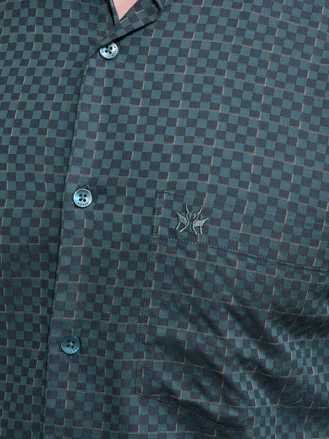 Green Printed 100% Cotton Shirt-Men Shirts-Crimsoune Club