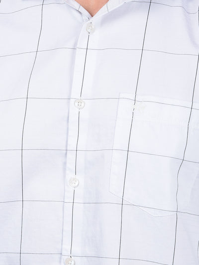 White Checked 100% Cotton Shirt-Men Shirts-Crimsoune Club