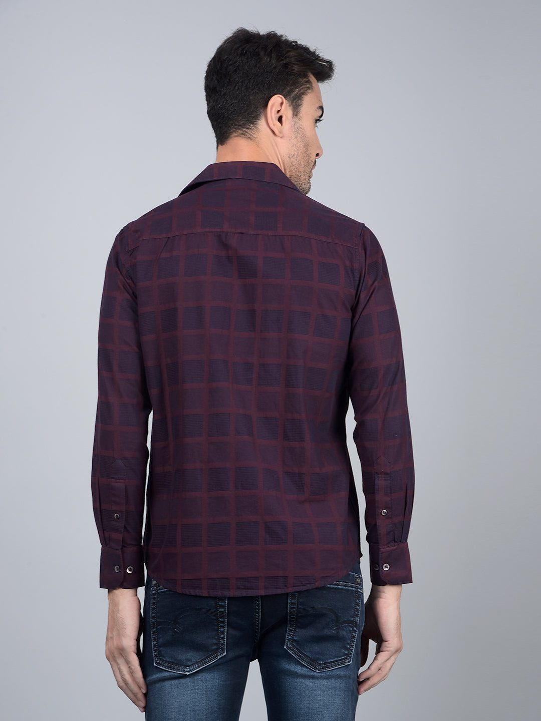 Wine Printed 100% Cotton Shirt-Men Shirts-Crimsoune Club