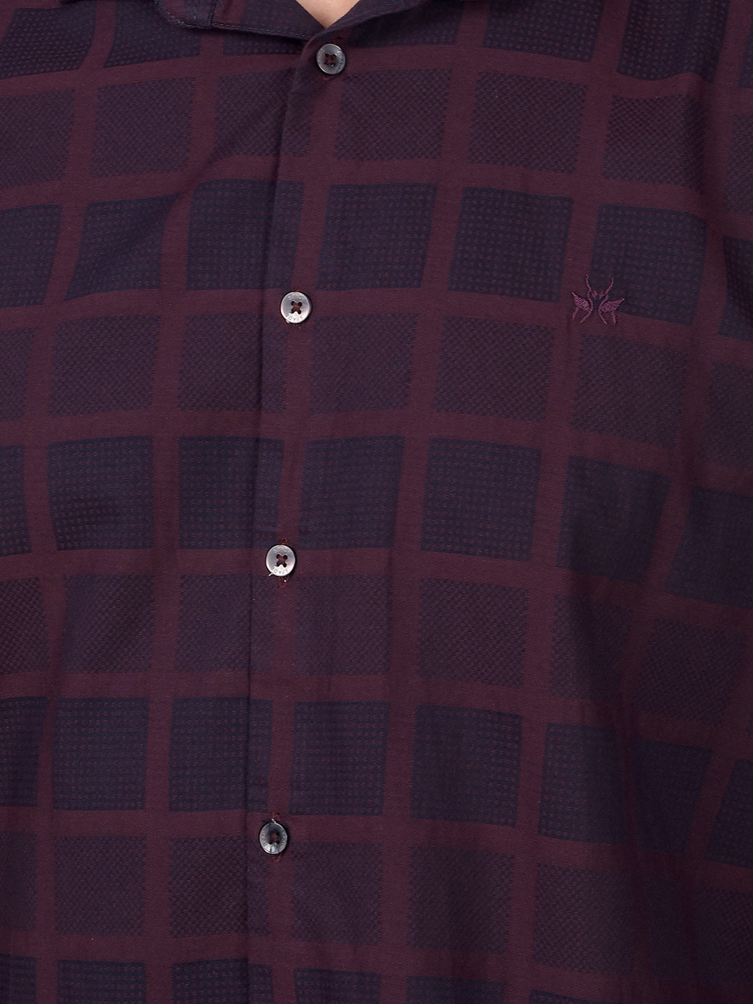 Wine Printed 100% Cotton Shirt-Men Shirts-Crimsoune Club