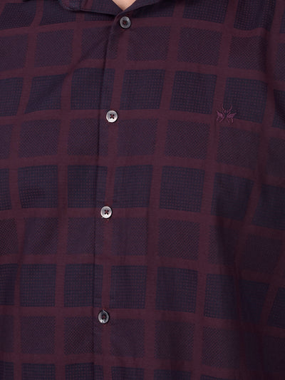 Wine Printed 100% Cotton Shirt-Men Shirts-Crimsoune Club