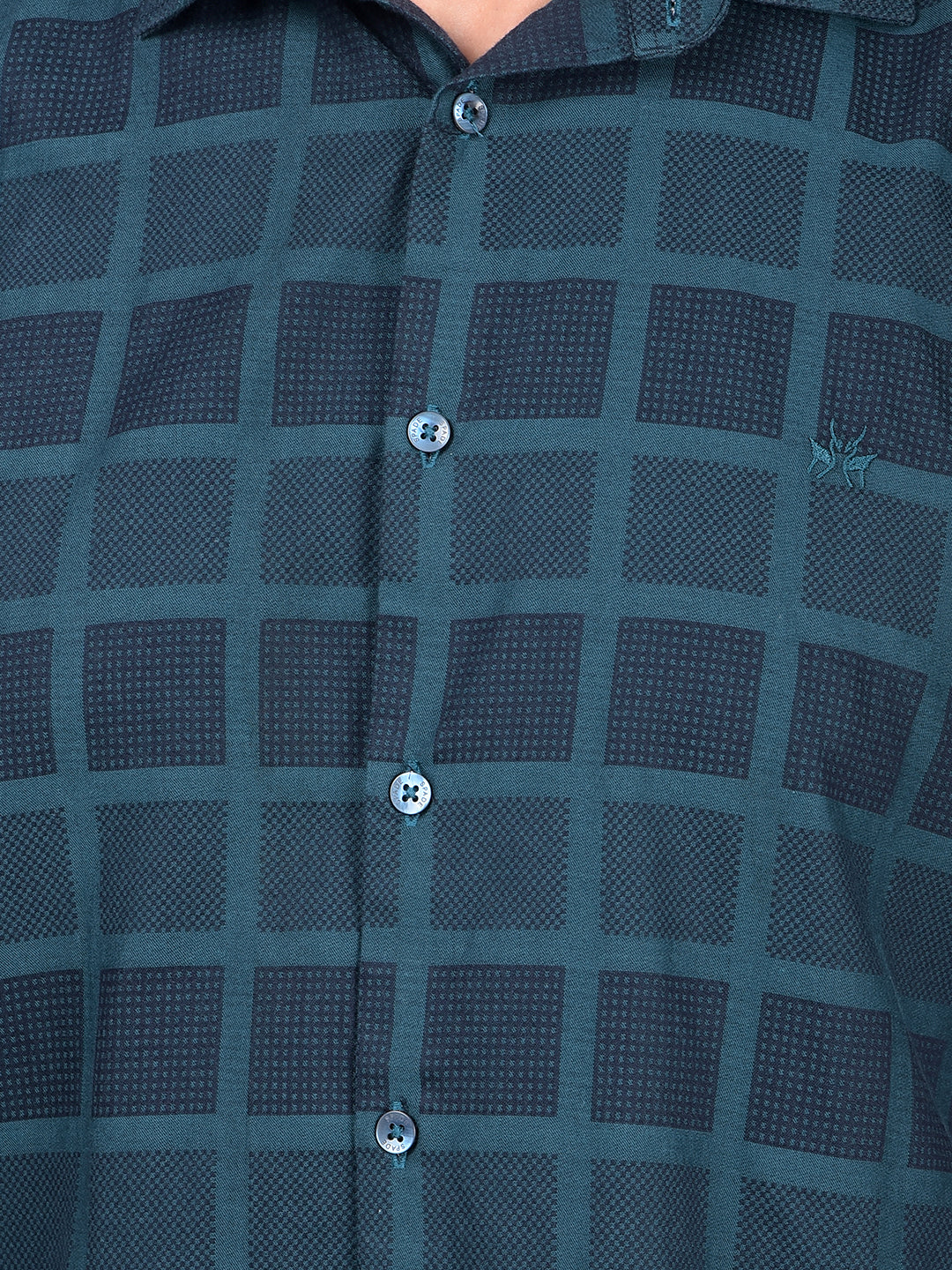 Green Printed 100% Cotton Shirt-Men Shirts-Crimsoune Club