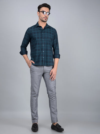 Green Printed 100% Cotton Shirt-Men Shirts-Crimsoune Club