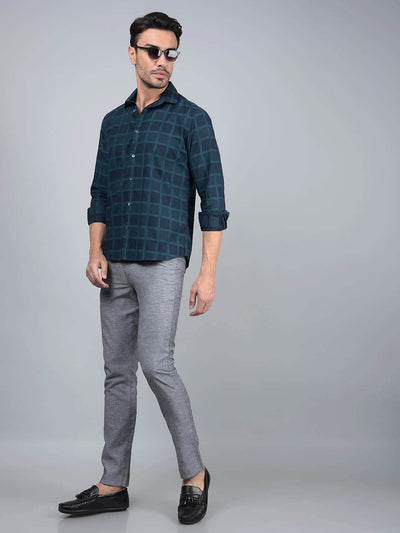 Green Printed 100% Cotton Shirt-Men Shirts-Crimsoune Club