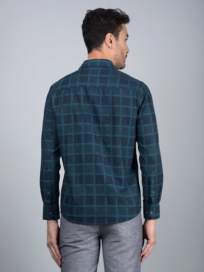 Green Printed 100% Cotton Shirt-Men Shirts-Crimsoune Club
