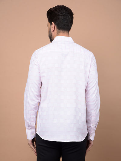 White Checked 100% Cotton Shirt-Men Shirts-Crimsoune Club