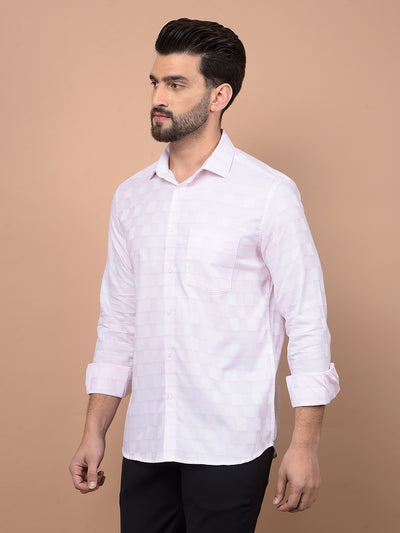 White Checked 100% Cotton Shirt-Men Shirts-Crimsoune Club
