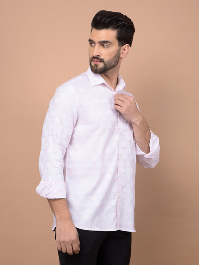 White Checked 100% Cotton Shirt-Men Shirts-Crimsoune Club