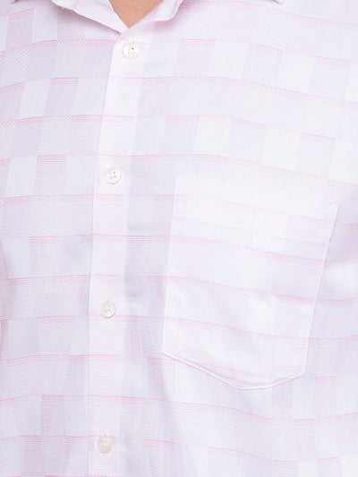 White Checked 100% Cotton Shirt-Men Shirts-Crimsoune Club