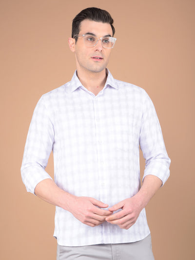 Purple Checked 100% Cotton Shirt-Men Shirts-Crimsoune Club