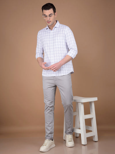 Purple Checked 100% Cotton Shirt-Men Shirts-Crimsoune Club