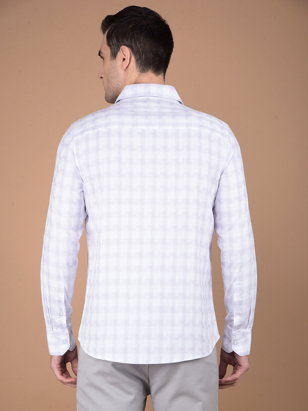 Purple Checked 100% Cotton Shirt-Men Shirts-Crimsoune Club