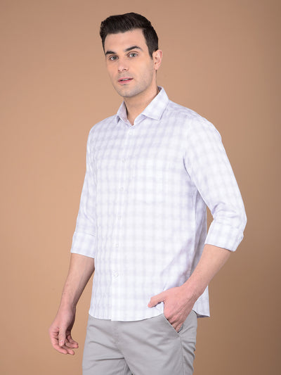 Purple Checked 100% Cotton Shirt-Men Shirts-Crimsoune Club