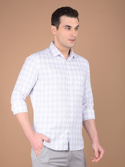 Purple Checked 100% Cotton Shirt-Men Shirts-Crimsoune Club