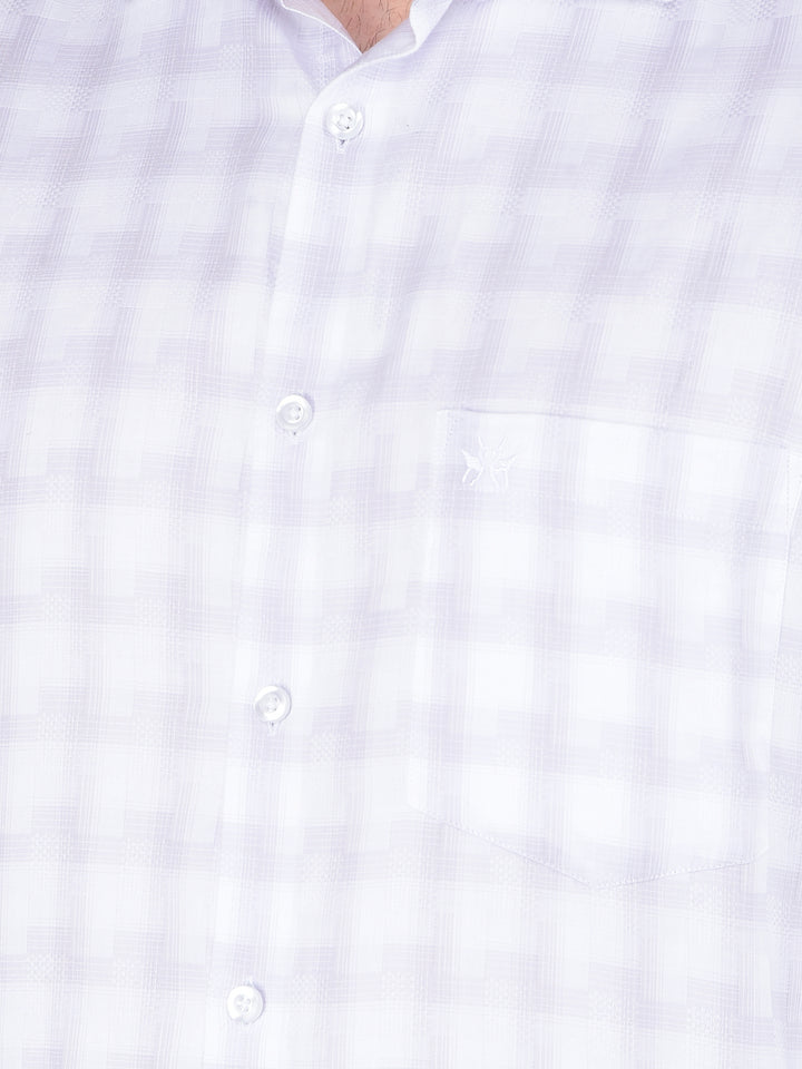 Purple Checked 100% Cotton Shirt-Men Shirts-Crimsoune Club
