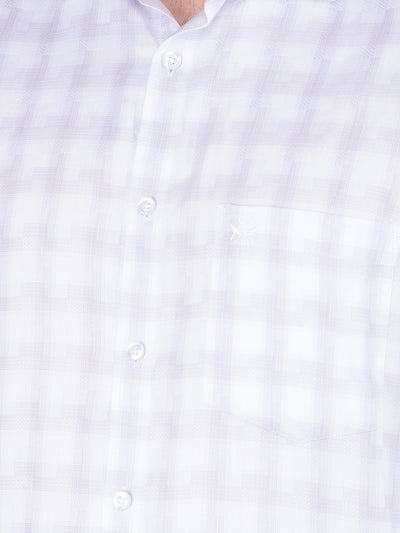 Purple Checked 100% Cotton Shirt-Men Shirts-Crimsoune Club