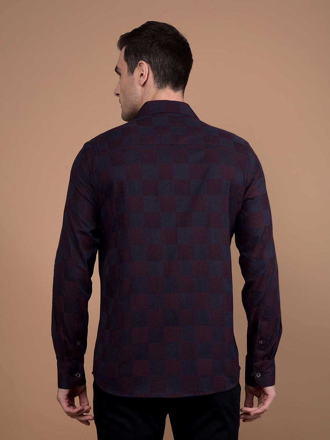 Wine Printed 100% Cotton Shirt-Men Shirts-Crimsoune Club