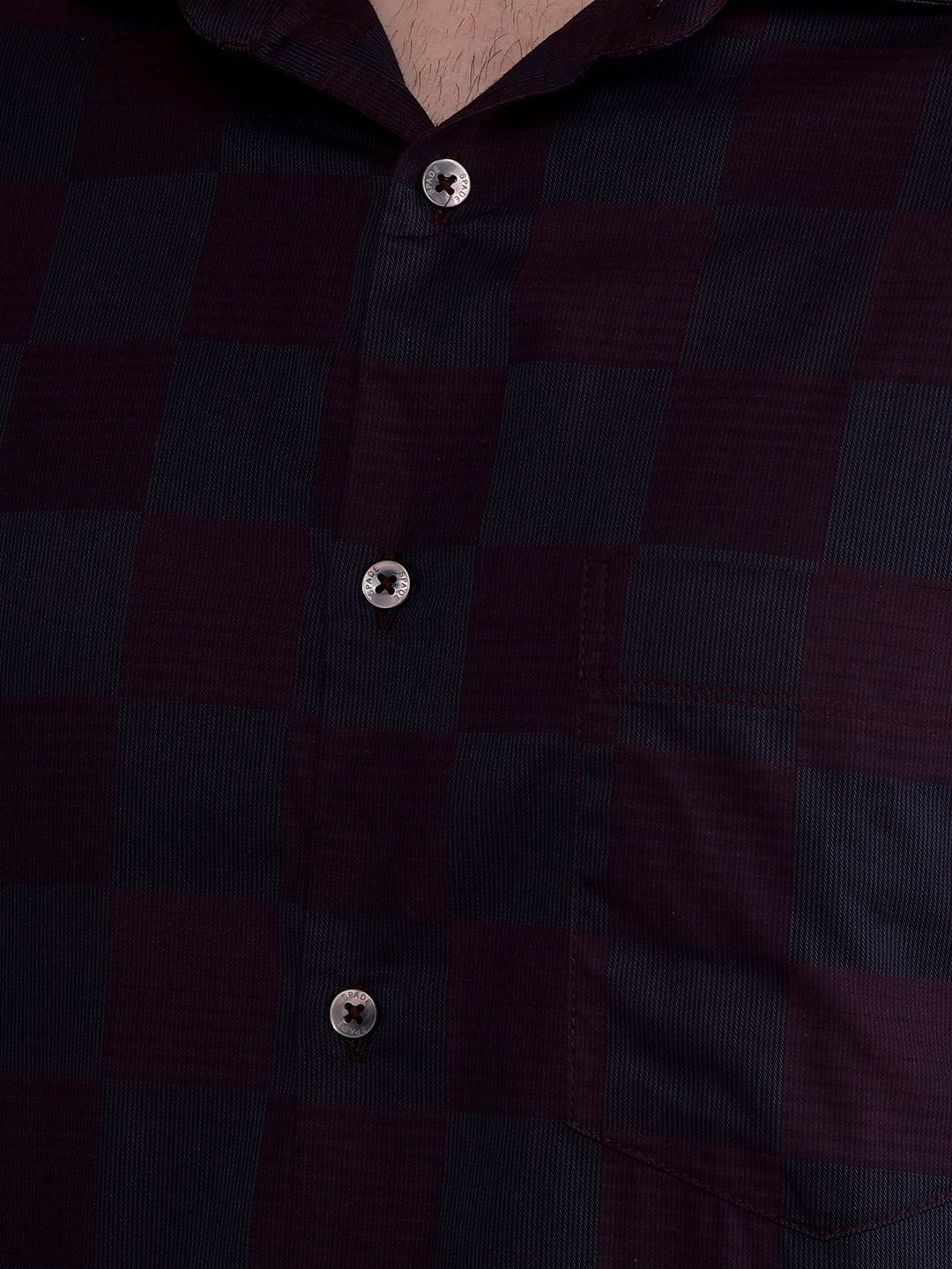 Wine Printed 100% Cotton Shirt-Men Shirts-Crimsoune Club