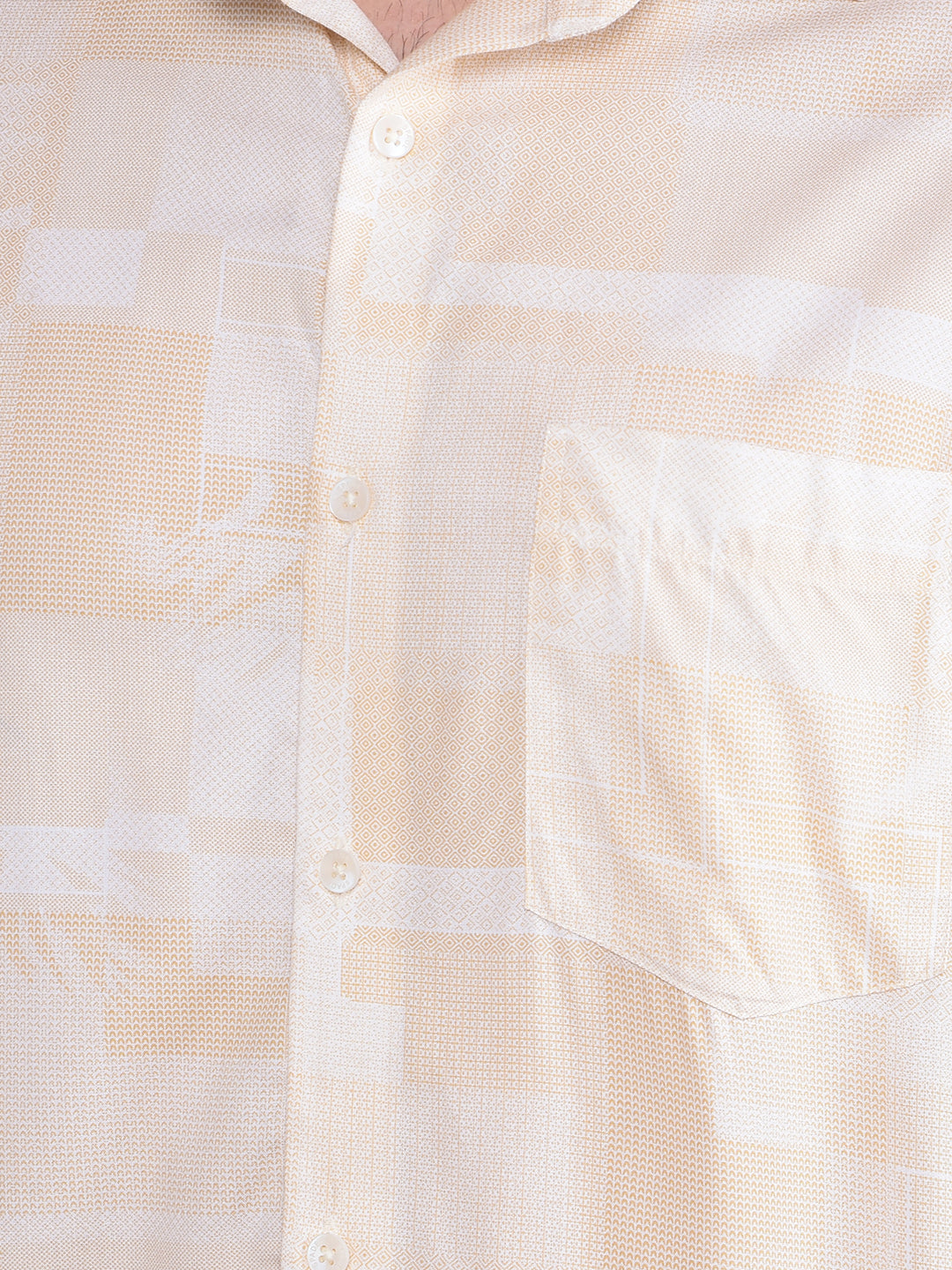 Beige Printed Shirt-Men Shirts-Crimsoune Club