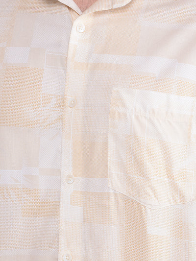 Beige Printed Shirt-Men Shirts-Crimsoune Club