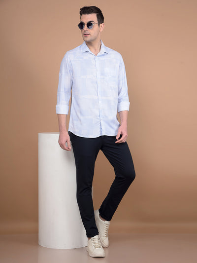 Blue Printed Shirt-Men Shirts-Crimsoune Club