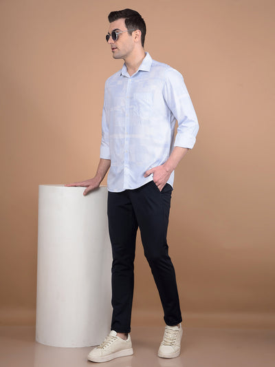 Blue Printed Shirt-Men Shirts-Crimsoune Club