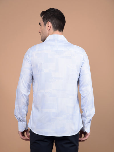 Blue Printed Shirt-Men Shirts-Crimsoune Club