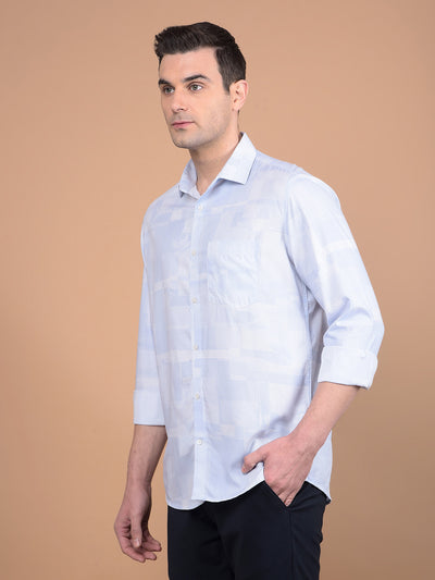 Blue Printed Shirt-Men Shirts-Crimsoune Club