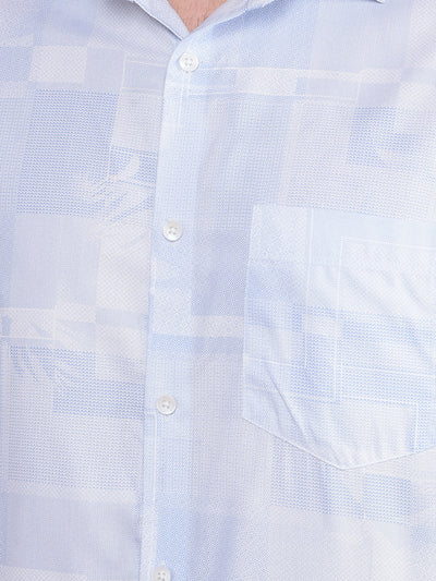 Blue Printed Shirt-Men Shirts-Crimsoune Club