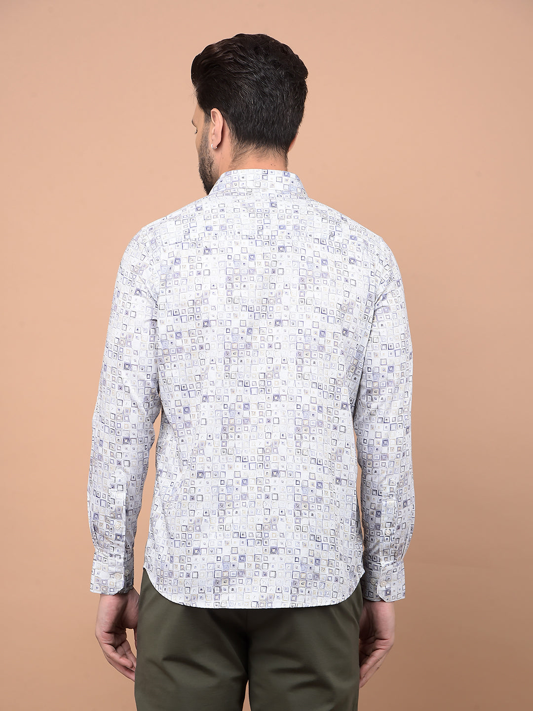 Purple Printed 100% Cotton Shirt-Men Shirts-Crimsoune Club