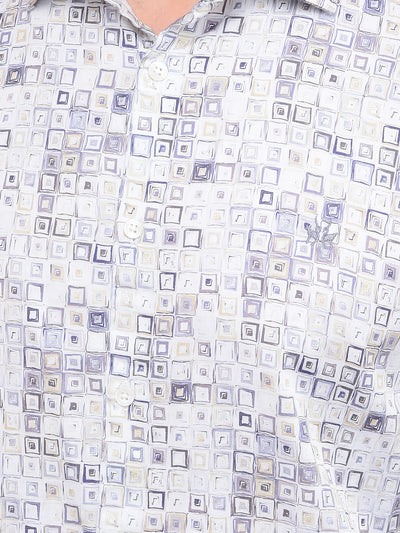 Purple Printed 100% Cotton Shirt-Men Shirts-Crimsoune Club