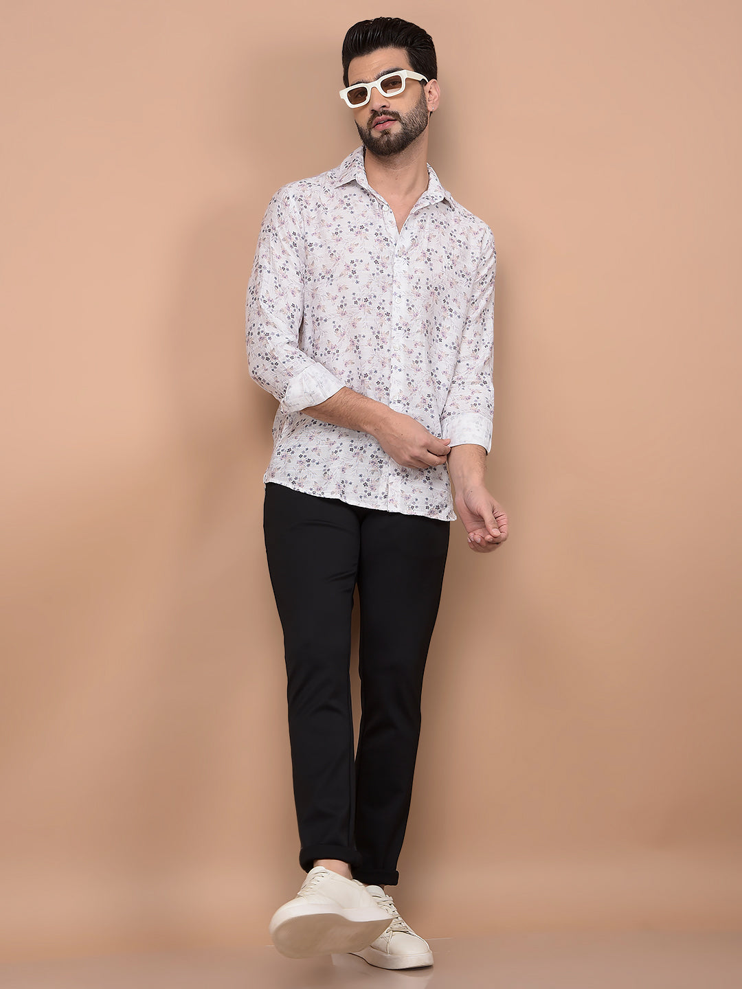 Multi-Color Floral Print Shirt-Men Shirts-Crimsoune Club