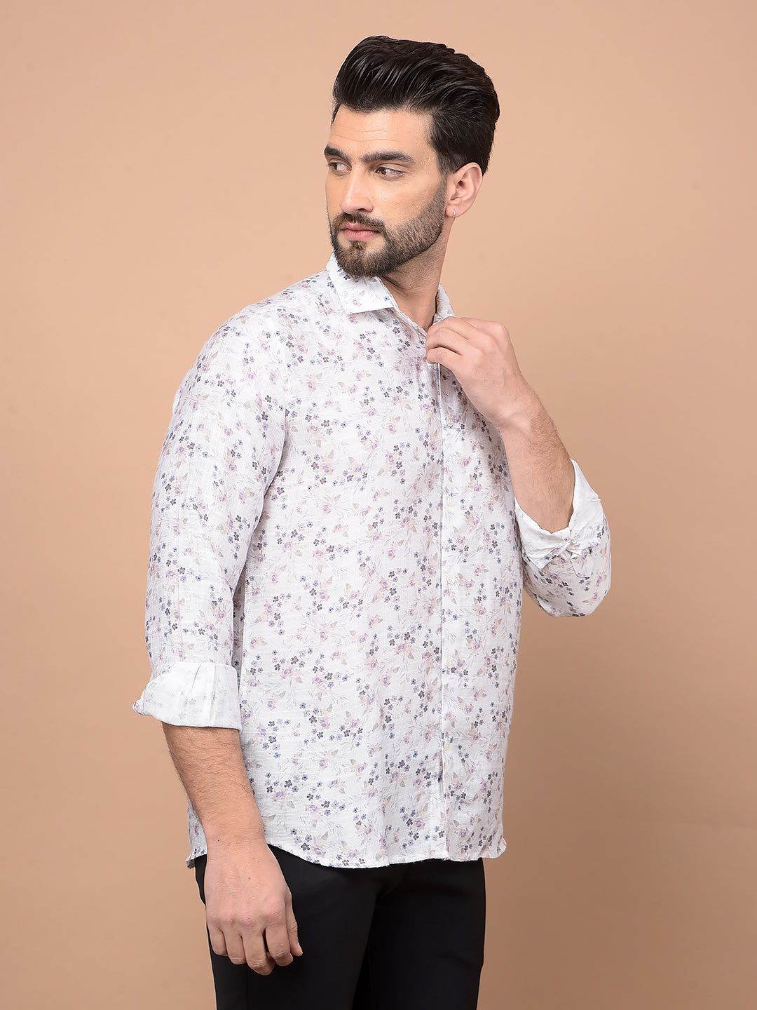Multi-Color Floral Print Shirt-Men Shirts-Crimsoune Club